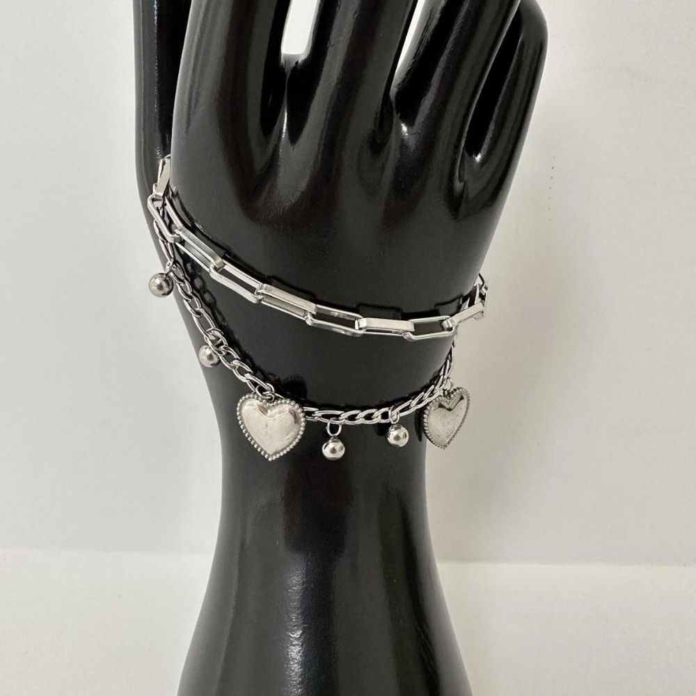 Silver Heart Charm Bracelet